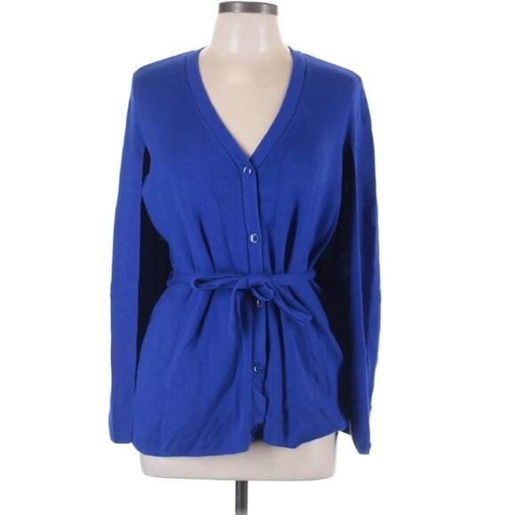 Chico's Drape Cardigan, Cobalt Blue, Sz 2 - Picture 1 of 3